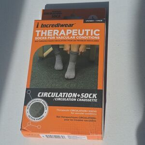 Incrediwear Therapeutic Circulation Compression Socks Gray - Unisex L Crew Socks